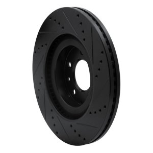 Mazda CX-9 Brake Rotor (1) - Front Left - R1 Concepts - Drilled & Slotted - Black - `07-`15